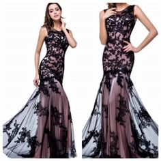 Reposhing This Item I Purchased From @Theauraquartz. Loved It, But Ready To Rotate For Something New. Questions? Leave A Comment Below! Black And Pink Gown, Lace Mermaid, Mermaid Gown, Female Character, Character Outfits, Pink Black, Something New, Black Lace, Pink Ladies