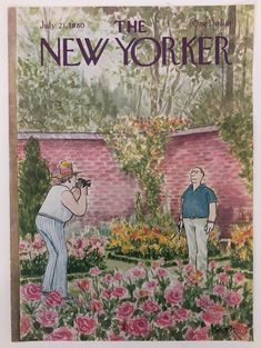 the new yorker magazine cover with two men taking pictures