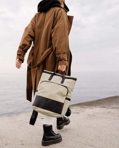 Backpack Linen Laptop Bag 15 Laptop Backpack Canvas | Etsy Neutral Bag, Urban Backpack, Photography Bags, Backpack Outfit, Gym Tote, Trendy Backpacks, Rucksack Bag, Laptop Tote, Vegan Leather Tote