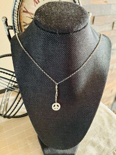 Peace TrollBead Necklace.  Necklace and charm are TrollBead, Sterling Silver and is 24" long. Please check out my shop for more unique items! Charm Necklaces, Necklace Necklace, Unique Items, Sterling Silber, Charm Necklace, Charms, Bathing Beauties, Jewelry Necklaces, Accessory Gift