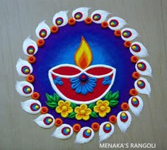 this is an image of a decorated diya