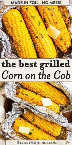 grilled corn on the cob in foil with butter and parmesan cheese