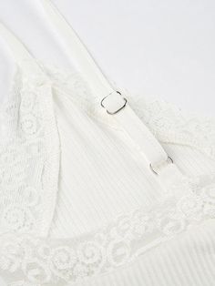 ⚡Buy 2024 Spaghetti Strap V-Neck Lace-Trim Bodysuit Top White M under $23.00 in One-Pieces at AnotherChill.com Online. Style: Casual/Street/Y2K/Sexy/Punk/Sweet. Fabric: Polyester. Fit: Slim fit. Neckline: V Neck. Sleeve Length: Sleeveless. ✓2024 S/S OUTFITS. Check reviews and buy Spaghetti Strap V-Neck Lace-Trim Bodysuit Top today. White V-neck Camisole With Delicate Straps, White Seamless V-neck Camisole, Street Y2k, Bodysuit Top, Neck Lace, Green Day, S S, Lace Trim, Spaghetti Strap