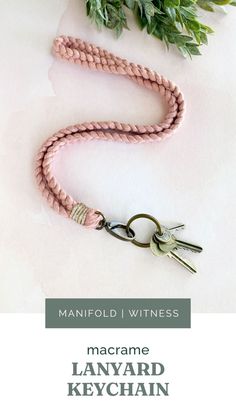 Wear your keys and badge cutely with a soft braided macrame lanyard. Each lanyard is handcrafted from recycled cotton cord and features a rose gold metallic accent. Shipped in eco-friendly packaging. #lanyardaesthetic #cutelanyards #keychainsaesthetic #macrame #teachergift Pink Lanyards With Keychain For Everyday Use, Pink Lanyard With Keychain For Everyday Use, Adjustable Keychain Lanyard For Everyday Use, Adjustable Everyday Lanyard Keychain, Braided Keychain, Macrame Lanyard, Braided Macrame, Keychain Hook, Cute Lanyards