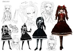 an image of some anime character sketches