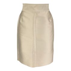 STELLA McCARTNEY skirt comes in a champagne silk / cotton featuring a pencil style, wide waistband, and a back buttoned & zipper closure. Very Good Pre-Owned Condition. Marked: Size tag removed Measurements: Waist: 28 inches Hip: 36 inches Length: 23 inches Reference: 122041 Category: Skirt More Details Brand: STELLA McCARTNEY Gender: Female Size: 26 Color: Champagne Color 2: Beige Fabric: Silk / Cotton Style: Pencil Age Group: Adult