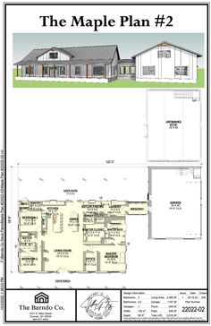 the maple plan 2 is shown in two different sections, and has three separate rooms