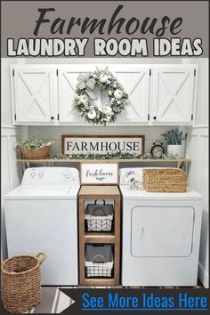 a white washer and dryer sitting next to each other in a laundry room