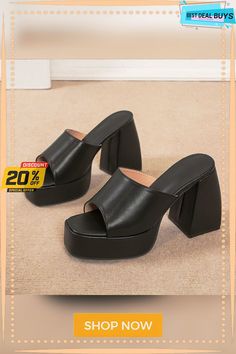 Sandals Spring Square Toe Solid Color Block Heel Sandals Women's Plus Size Women's Shoes Summer Evening Open Toe Platform Slippers, Evening Open Toe Platform Slippers For Summer, Summer Party Platform Slippers With Open Toe, Spring Party Platform Slippers With Open Toe, Spring Party Platform Slippers Open Toe, Spring Party Open Toe Platform Slippers, Closed Toe Platform Slippers For Summer Party, Trendy Open Toe Platform Slippers For Party, Spring Party Platform Slippers With Block Heel