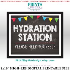 a sign that says hydration station please help yourself