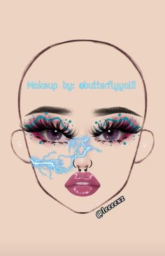 Face Chart Makeup Ideas, Makeup Looks Drawing, Draculaura Makeup, Face Chart Makeup, Bold Lip Makeup, Exotic Makeup, Makeup Themes, Makeup Artistic, Holloween Makeup