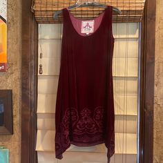 Johnny Was Jwla Velvet Sleeveless Embroidered Dress Euc - Never Worn, In Perfect Condition Fits True To Size Red Sleeveless Dress With Floral Embroidery, Red Sleeveless Embroidered Dress, Fitted Sleeveless Embroidered Festive Dress, Fitted Embroidered Sleeveless Dress, Festive Sleeveless Embroidered Fitted Dress, Sleeveless Bohemian Embroidered Dress, Fitted Sleeveless Bohemian Embroidered Dress, Bohemian Embroidered Sleeveless Fitted Dress, Red Sleeveless Fitted Embroidered Dress