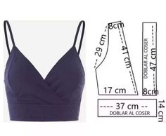 an image of a bra top with measurements