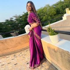 Purple colored saree is made from art silk fabric which is highlighted with beautiful sequins embroidered work as shown. comes along unstitched embroidered banglori silk blouse piece which you can customise as per your design/style. Occasion - You can wear this saree for festive, functions and ideal for any fashionista. Note:- The actual product may differ slightly in color and design from the one illustrated in the images when compared with computer or mobile screen. Art Silk Sarees, Embroidered Art, Silk Art, Chiffon Saree, Georgette Sarees, Blouse Piece, Silk Blouse, Silk Fabric, Purple Color