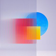 an abstract painting with different colored lines on it