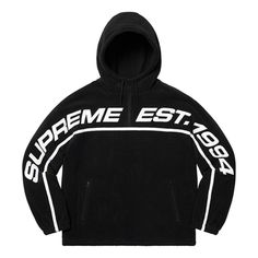 Supreme FW19 Week 15 Polartec Half Zip Hooded Sweatshirt Hoodie Supreme Sweatshirt, Sweaters Black, Half Zip Jacket, Cute Preppy Outfits, Half Zip Sweaters, Streetwear Men Outfits, Preppy Outfits, Hoodie Design, Sweatshirt Hoodie