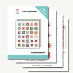 three different patterns for the granny granny quilt pattern book, each with an individual design