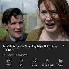 two people are talking to each other in the background with text overlay that reads top 10 reasons why i cry myself to sleep at night