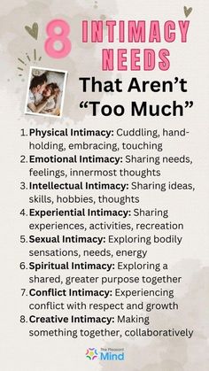 8 intimacy needs that aren't "too much" Forms Of Intimacy, Happy Marriage Tips, Dating Relationship Advice, Relationship Lessons, Relationship Therapy, Relationship Advice Quotes, Relationship Psychology, Relationship Challenge, Healthy Relationship Tips