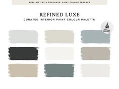 Refined Luxe Colours, Whole House Colour Palette, Sherwin-williams Paint Colours, Interior Design Colour Scheme - Etsy House Colour Palette, Colours Interior Design, Benjamin Moore Paint Colours, Bronze Color Palette, Interior Paint Color Palette, Interior Design Color Schemes, House Colour, Colour Pallets, House Color Palettes