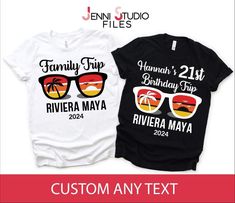 Riviera Maya 2024 Shirt, Riviera Maya FRIENDS, Riviera Maya FAMILY, Birthday Bash, Girls Trip, Grad Trip, Couple Trip, Birthday Trip, Matching Shirt Discover your new favorite t-shirt for your wardrobe. Crafted from 100% ring-spun cotton, this shirt is incredibly soft and comfortable. The double stitching on the neckline and sleeves not only adds a touch of elegance but also ensures exceptional durability, making it a staple you'll cherish for a long time. * 100% ring-spun cotton * Sport Grey: 9 Customizable Crew Neck Tops For Summer, Custom Print T-shirt For Birthday In Summer, Customizable Graphic Tee For Summer, Custom Print T-shirt For Summer Birthday, Black Custom Text Tops For Summer, Custom Text Black Summer Tops, Customizable Cotton Sublimation Design For Summer, Customizable White Sublimation Design For Summer, Summer Birthday T-shirt With Sublimation Print