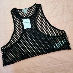 Nwt Forever21 Crop Top Size Medium Black New, Not Used. Goes Well With With Some Work Out Outfit Sports Bra And Some Shorts! Spring Mesh Tank Top For Night Out, Stretch Crop Top For Going Out In Summer, Summer Crop Top For Going Out, Summer Black Mesh Crop Top, Black Mesh Crop Top For Summer, Casual Mesh Crop Top For Party, Black Mesh Tank Top For Spring, Forever 21 Casual Tank Top For Party, Black Crop Top For Summer Night Out