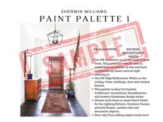 an advertisement for shein williams's paint palette 1, featuring the same color scheme