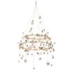 a chandelier with stars hanging from it