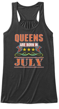 queens are born in july women's racer tank top with stars and stripes on the front