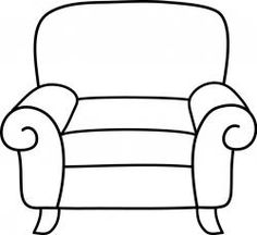 the outline of a chair is shown in black and white