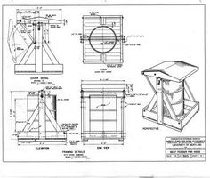 the blueprint shows plans for an outdoor toilet