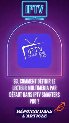 an advertisement for the iptv smart tv program, which is being displayed on a purple background