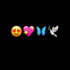 the word love is written in three different languages with hearts and two birds flying around