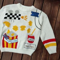 80s Jcpenney Catalog, Retro Spring Sweater For Streetwear, Retro Graphic Print Sweater For Fall, Retro Knit Top With Graphic Print, Vintage Sweater For Streetwear In Spring, Vintage Sweater For Spring Streetwear, White Retro Cotton Sweater, Retro Knitted Tops For Fall, White Retro Knitted Sweater