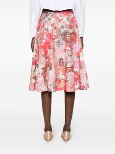 Marni Юбка Миди с Цветочным Принтом - Farfetch Cotton A-line Skirt With Floral Print, Knee-length Floral Print Skirt For Garden Party, Spring Floral Print Voluminous Skirt, Feminine Flared Skirt With Floral Print, Floral Print Knee-length Skirt, Garden Party Midi Skirt With Floral Print, Relaxed Floral Print Midi Skirt, Floral Print Midi Length Skirt, Floral Print Relaxed Fit Midi Skirt