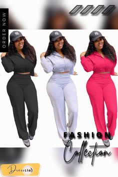 Solid Color Hooded Crop Top Wide Leg Pants Tracksuit Stretch Solid Sets With Pockets, Casual Fitted Solid Color Pant Set, Casual Fitted Solid Pant Set, Fitted Solid Tracksuit For Spring, Hooded Crop Top, Color Pick, 1 Million, Two Pieces, Leg Pants