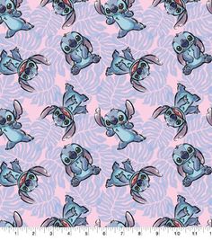 an image of stitch and stitch characters on pink background