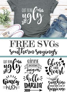 the free svg bundle is perfect for cutting out your own t - shirts and other items