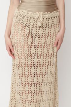 This skirt was made with comfort and flare in mind. It has a classic cut and amazing fit! Luxurious crochet details, hip hugging fit, and a midi length make this perfect vacay skirt. it can also be worn as a strapless dress on top of a swim or a tube dress. Silk/Rayon Hand machine made. One size fits all. Delicate machine wash or hand wash. Undergarment - slip dress not included. Crocheted Dresses, Knit Skirt Pattern, Crochet Mini Skirt, Skirt Pattern Free, Skirt Patterns, Crochet Skirt Pattern, Crochet Bottoms, Crochet Midi, Skirt Ruffle