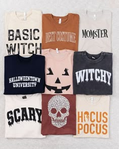 Fall Tshirt Ideas, Fall Shirt Designs, Halloween Tshirt Ideas, Shopping Graphic, Sale Aesthetic, Aesthetic Tees, Sublimacion Ideas, Affordable Outfits, Etsy Halloween