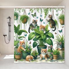 PRICES MAY VARY. 【Whimsical Cat Design】Bring a touch of whimsy to your bathroom with our charming cat themed shower curtain. Featuring a charming array of cats in various poses, bringing a playful and whimsical touch to your bathroom, this curtain is a must-have for cat lovers and those who appreciate whimsical home decor. 【Quality Fabric for Durability】Made from high-grade, durable polyester fabric, this shower curtain is designed to withstand the moisture-rich bathroom environment. The material is carefully selected to ensure longevity, maintaining its color and shape through regular use and washes. 【Standard Size for Versatile Fit】Measuring 72x72 inches, our cat themed shower curtain is designed to fit most standard bathtubs and shower stalls. Its size makes it an excellent choice for a Animal Bathroom Decor, Hanging Potted Plants, Rich Bathroom, Modern Home Bedroom, Animal Bathroom, Cat Shower Curtain, Shower Stalls, Cat Houses, Bathroom Layouts