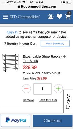 a cell phone screen showing the price and details for an item on sale in stores