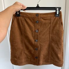 Brand New Skirt Never Worn And With Tags! It’s Super Cute And Perfect For Fall! Only Reason I’m Selling Is Because It’s A Little Big On Me. Brown Skirt With Button Closure, Suede Skirt, Abercrombie Fitch, Womens Skirt, Super Cute, Brand New, Skirt, Tags, Women Shopping