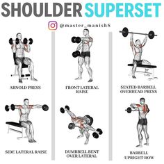 an image of a man doing shoulder exercises with dumbbells and barbell curls