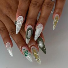 Luxury Durable Acrylic Nails Made by a local nail tech.  My nails are just like the pictures, you - pick your length and shape. My nails are priced like full sets, they take me just as long as a full set and the same preparation and along high quality products. If needed a custom set please dm me on instagram BeautybyJaylen_ If you want matching toe set please purchase (Matching Toes) and the set you want Acrylic Nails Fall, Nails Aura, Aura Nails, Nails French Tip, Nails Fall Nails, Cute Nail Art Designs, Minimal Nails, Nails Green, Nails Fake