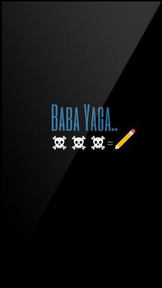 the words baba yaca are written in blue and white