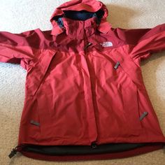 Removable Zip Off Hood. Waterproof Gore-Tex Shell. Summit Series. Light Weight. Zip In System To Attach Fleece Or Liner (Not Included-Shell Only). Chest Vents. Adjustable Summit Series, Snow Jacket, North Face Jacket, Gore Tex, The North Face, Jackets & Coats, Jackets For Women, Red, Women Shopping