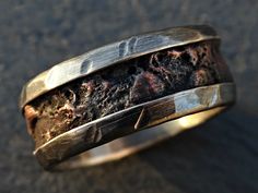 a wedding ring that has been made to look like wood