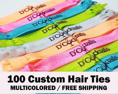 **PERSONALIZED HAIR TIES/ WRISTBANDS ** Our wristbands are the perfect favor for your party. You can choose: 1- HAIR TIE DESIGN: Just tell us what you have in mind or your party theme and we will turn it into a beautiful elastic hair tie. (We can print names, logos, and much more) Our elastic hair ties are unique and versatile. They are great to use as wristbands or as hair ties no crease , no damage to your hair. A wide range of colors available. If you need further information, please do not h Coachella Party Decorations, Wristbands Festival, Party Wristbands, Stag Night, Etsy Wishlist, Custom Wristbands, Unicorn Hair, Tie Design, Elastic Hair Ties