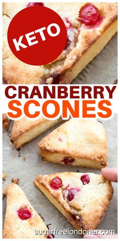 keto cranberry scones with text overlay